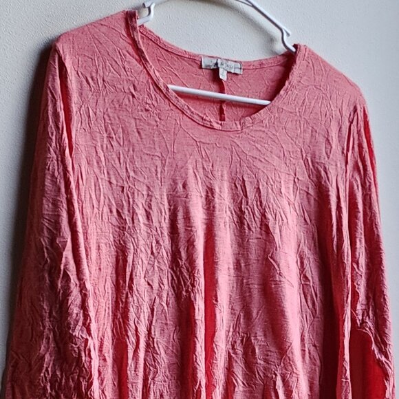 Jess & Jane Pink Angled Scoop Neck Jersey Size Small - Picture 2 of 14